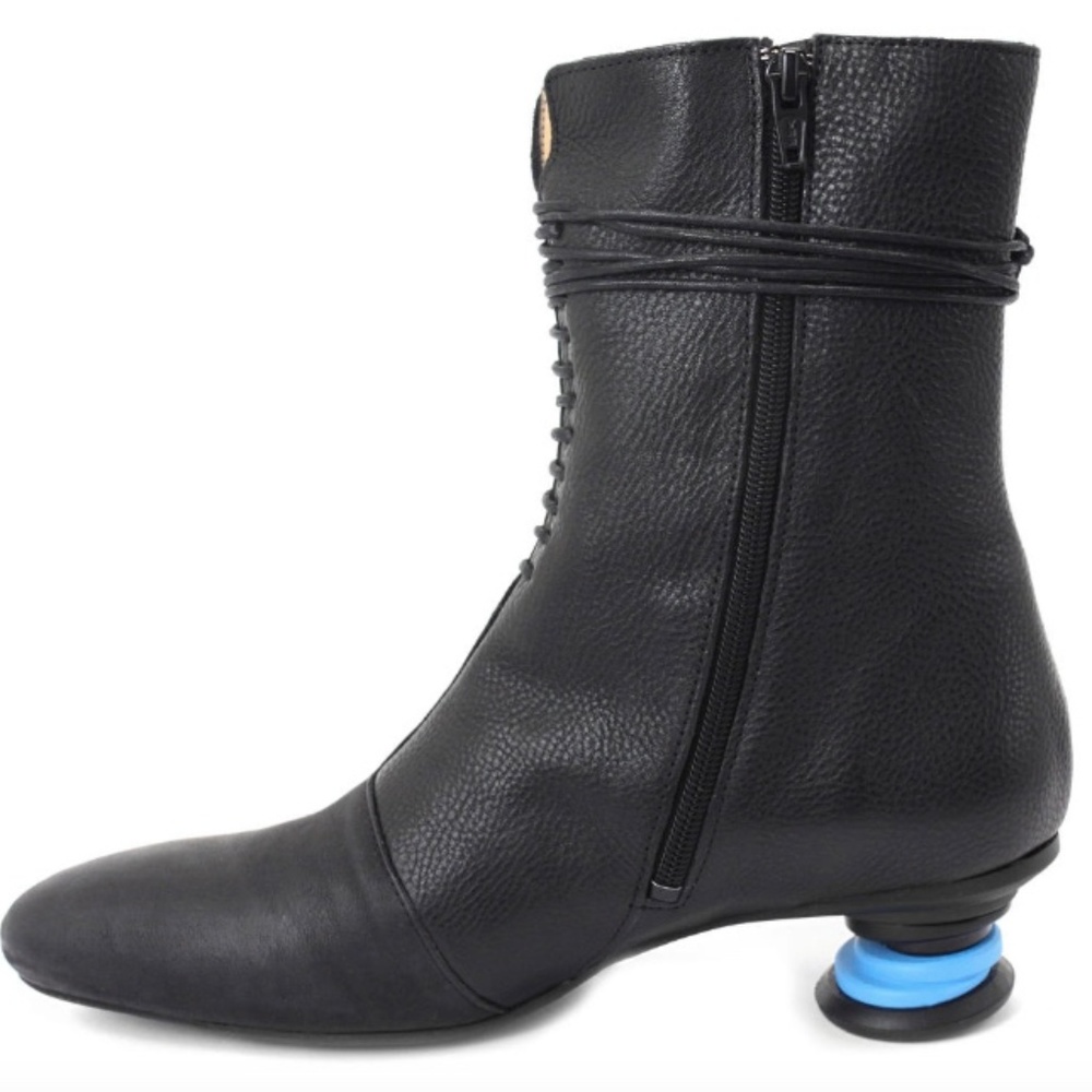 John Fluevog Fairway Zoysia Boots Blue Heels